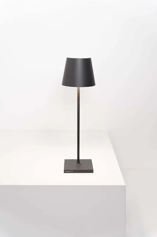 Bežična led stolna svjetiljka Zafferano Poldina Pro crna