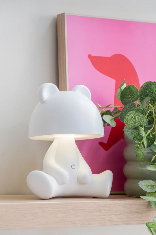 Led brezžična namizna svetilka Leitmotiv Bear bela LM2192WH