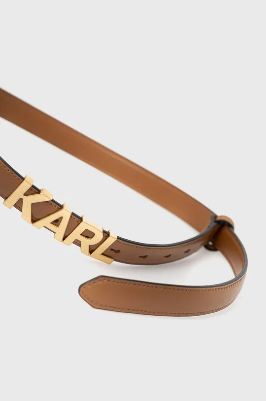 Шкіряний ремінь Karl Lagerfeld коричневий