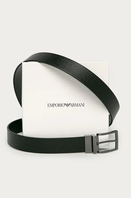 чёрный Emporio Armani - Двухсторонний кожаный ремень