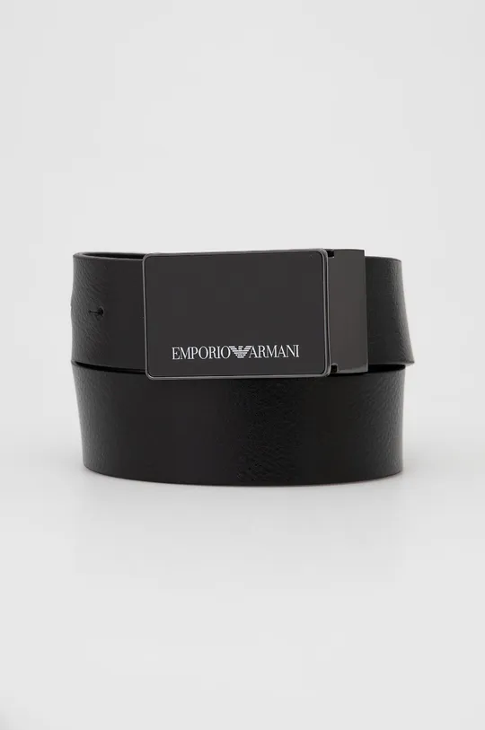 чёрный Кожаный ремень Emporio Armani Мужской