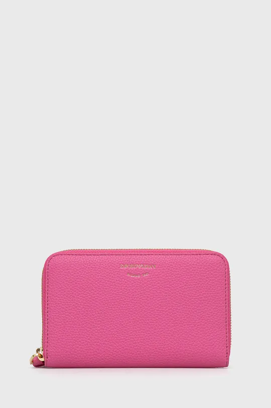 ružová Kožená peňaženka Emporio Armani Dámsky