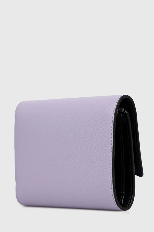 Usnjena denarnica Karl Lagerfeld vijolična