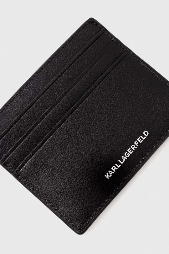 Kožené puzdro na karty Karl Lagerfeld čierna