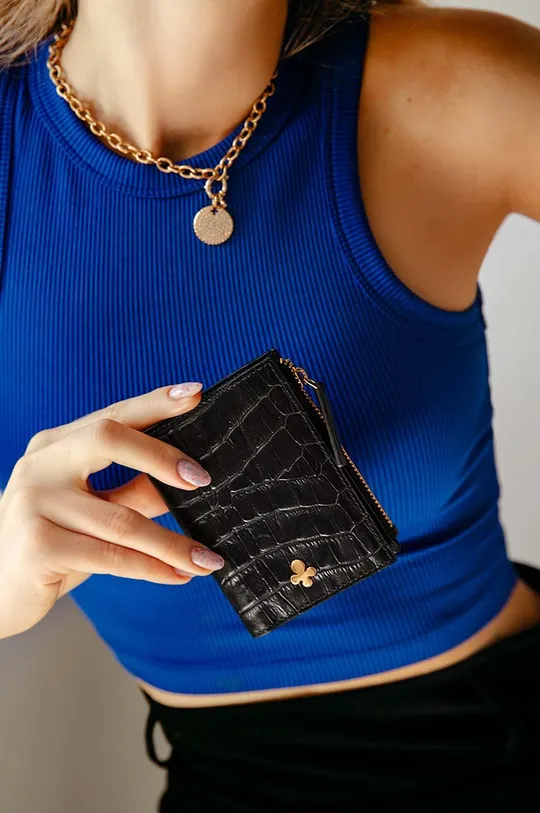 čierna Kožená peňaženka Lilou