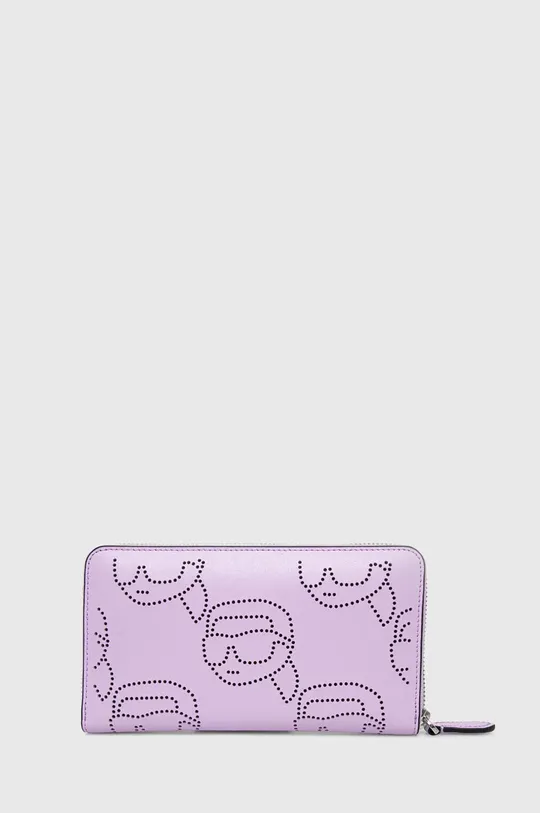 Kožená peňaženka Karl Lagerfeld fialová