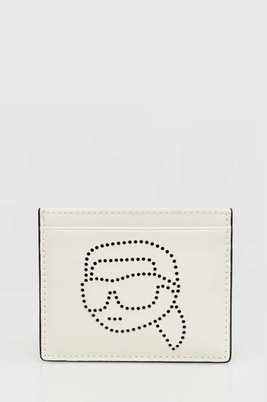 Kožené puzdro na karty Karl Lagerfeld biela