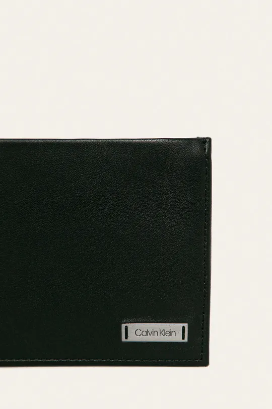 Calvin Klein - Δερμάτινο πορτοφόλι μαύρο