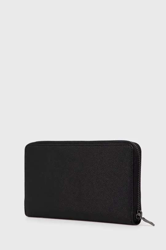 Armani Exchange - Шкіряний гаманець чорний