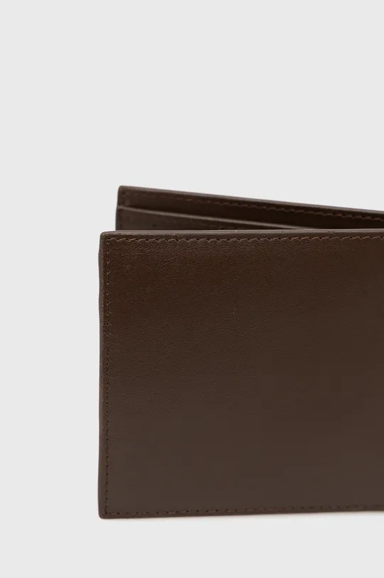 Шкіряний гаманець Armani Exchange коричневий