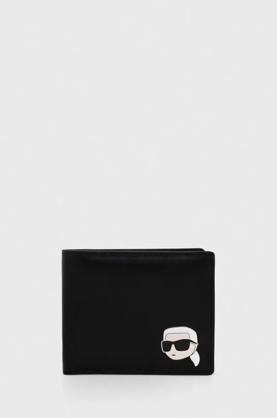 czarny Karl Lagerfeld portfel skórzany Męski
