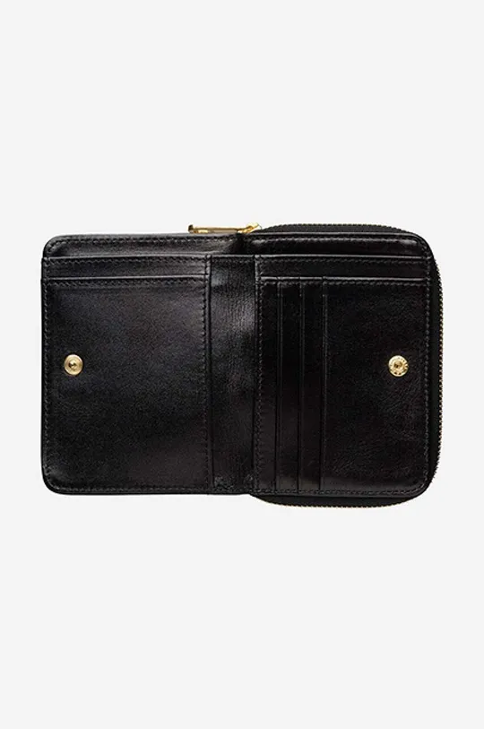 čierna Kožená peňaženka A.P.C. Compact Emmanuelle PXAWV-F6302 BLACK