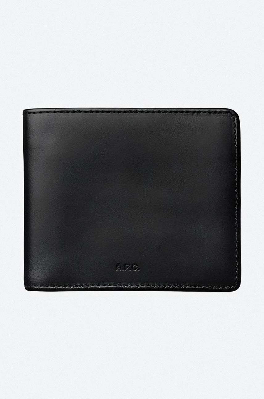 black A.P.C. leather wallet Aly PXAWV-H63153 BLACK Unisex