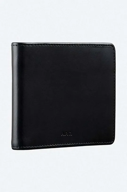 černá Kožená peněženka A.P.C. Aly PXAWV-H63153 BLACK