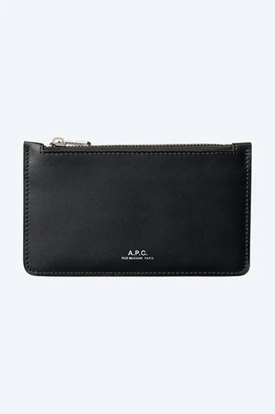 чорний Шкіряний гаманець A.P.C. Unisex