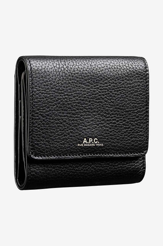 A.P.C. leather wallet Compact Lois  100% Natural leather