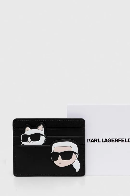Kožni etui za kartice Karl Lagerfeld Temeljni materijal: 100% Goveđa koža Podstava: 100% Poliester
