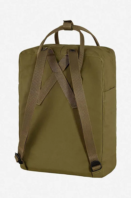 green Fjallraven backpack Kanken