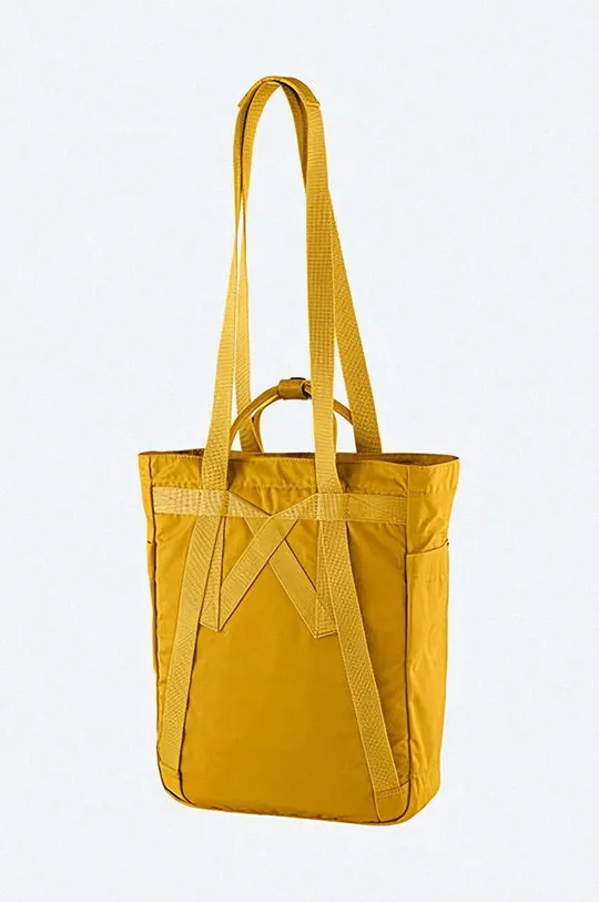 yellow Fjallraven backpack