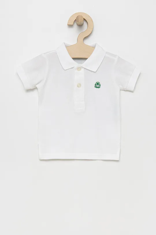 λευκό United Colors of Benetton - Παιδικά βαμβακερά μπλουζάκια πόλο Για αγόρια