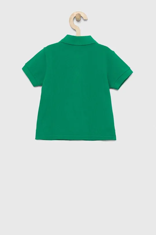 Детское хлопковое поло United Colors of Benetton зелёный
