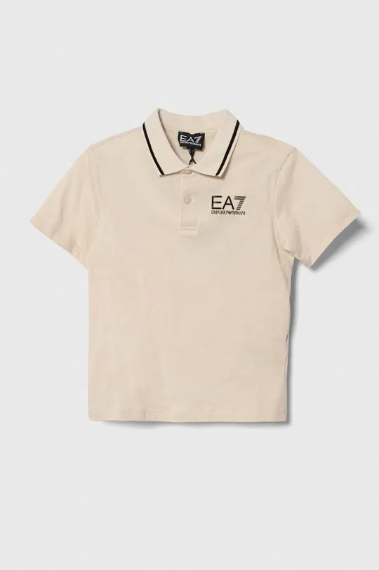 μπεζ Παιδικά βαμβακερά μπλουζάκια πόλο EA7 Emporio Armani Για αγόρια