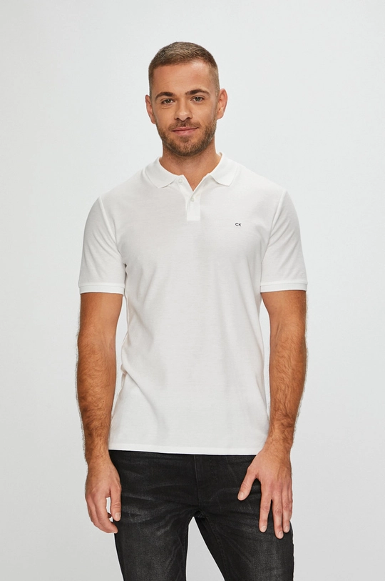 biały Calvin Klein - Polo K10K102964 Męski