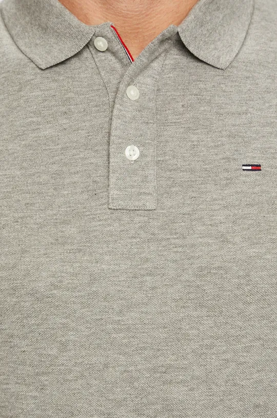 Tommy Jeans - Pánske polo tričko sivá