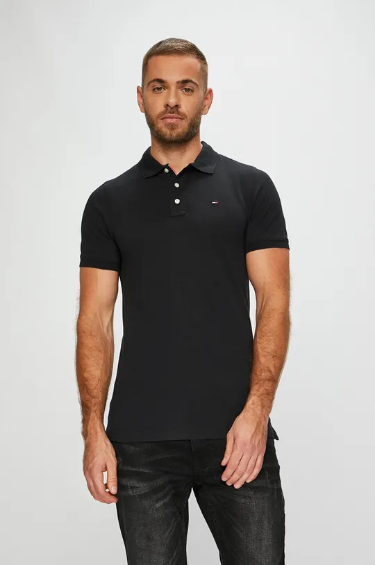 czarny Tommy Jeans - Polo DM0DM04266 Męski