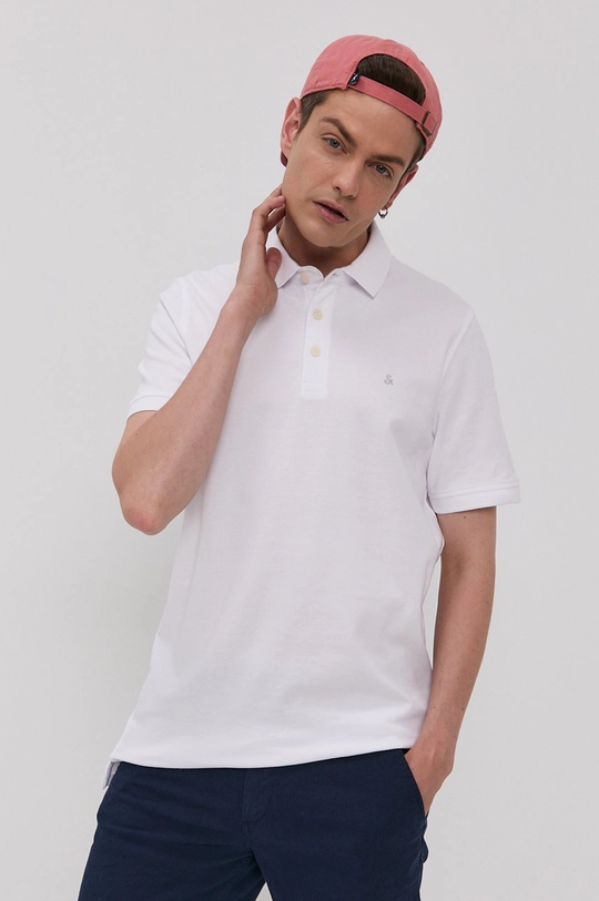 biela Bavlnené polo tričko Jack & Jones