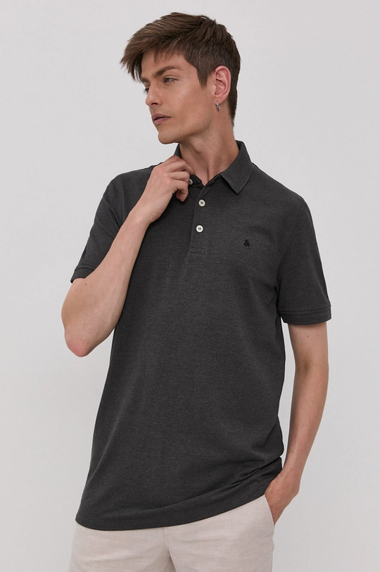 sivá Bavlnené polo tričko Jack & Jones Pánsky