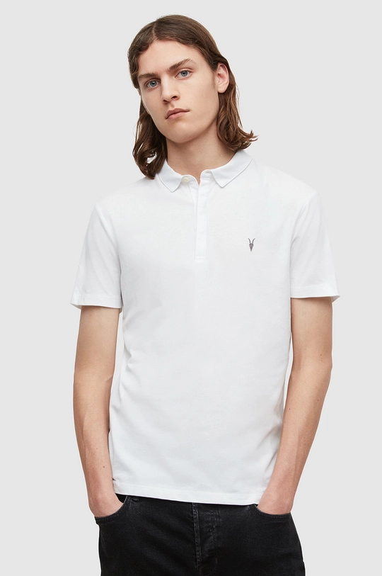 biela AllSaints - Polo tričko Brace SS Polo Pánsky