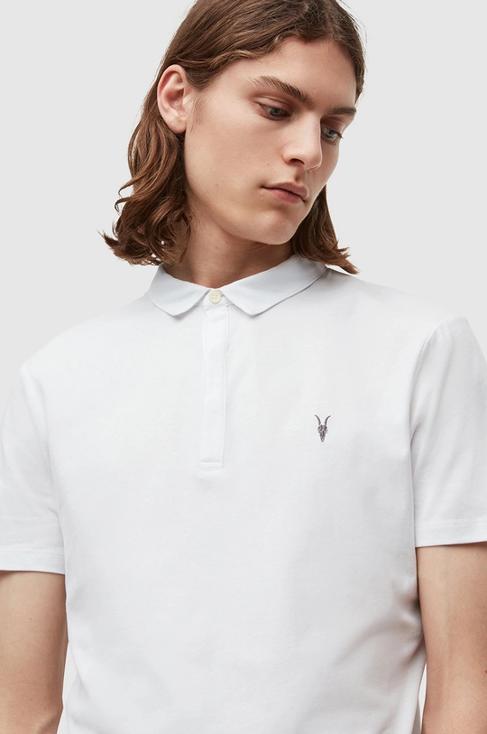 AllSaints - Πόλο Brace SS Polo λευκό