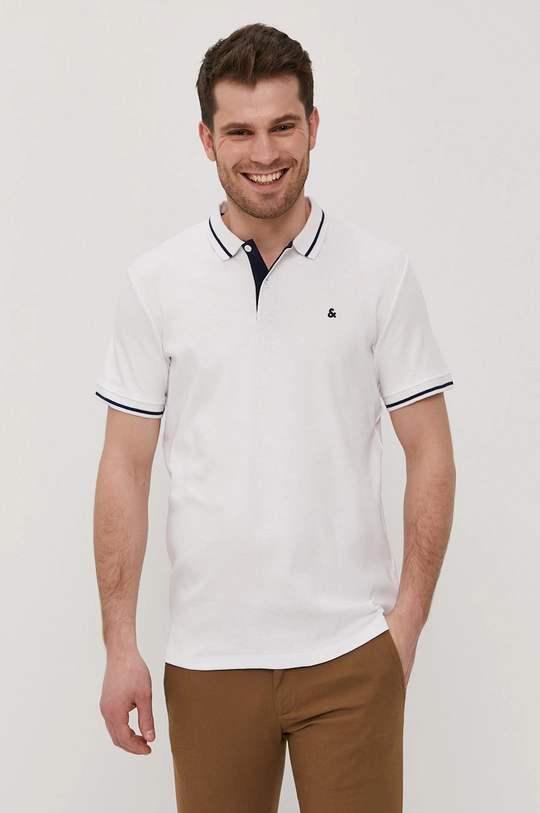 biela Polo tričko Jack & Jones Pánsky