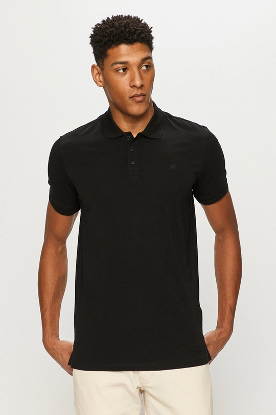 czarny Premium by Jack&Jones - Polo Męski