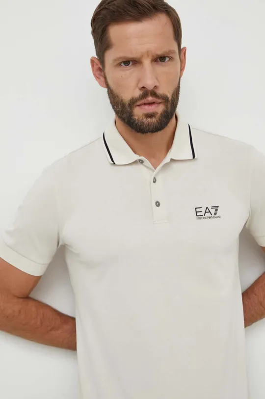 béžová EA7 Emporio Armani Polo tričko Pánsky