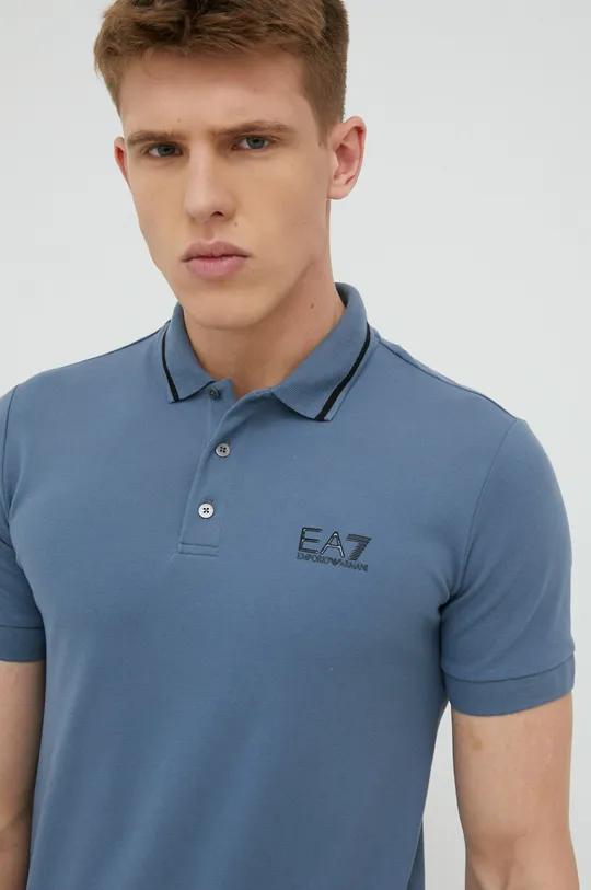 ocelová modrá EA7 Emporio Armani Polo tričko
