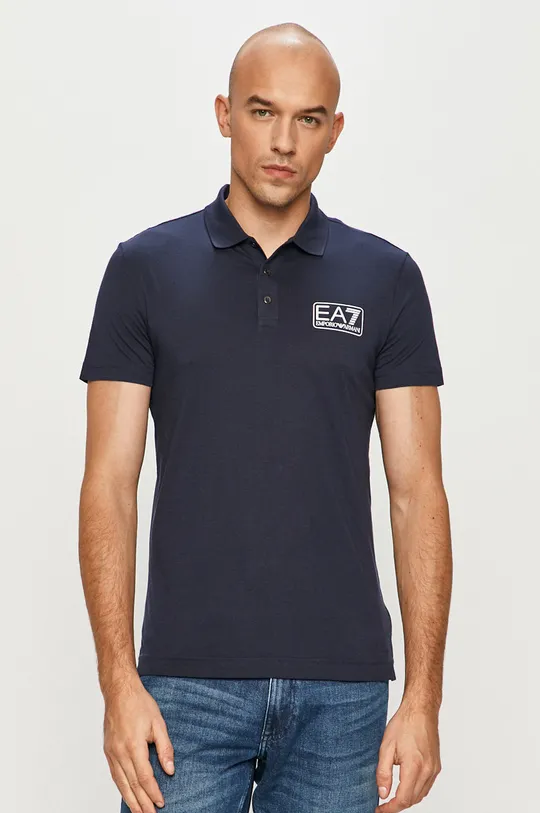 tmavomodrá EA7 Emporio Armani - Polo tričko Pánsky