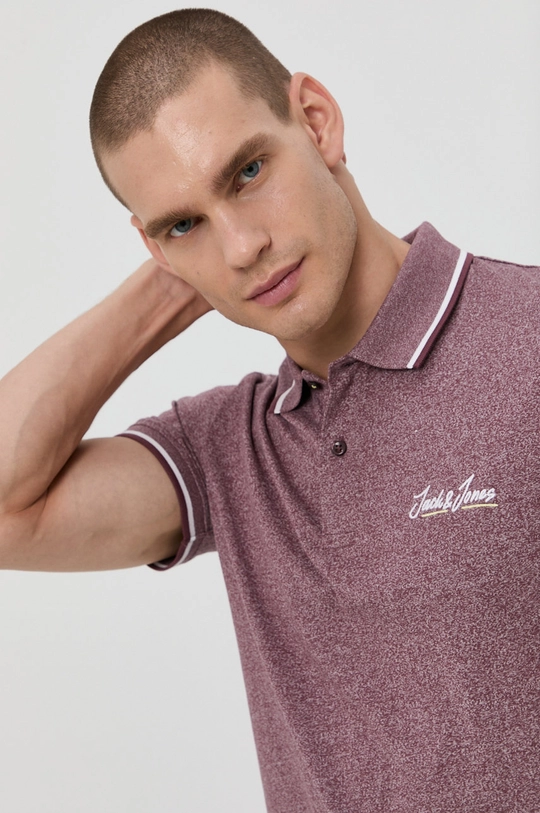 fioletowy Jack & Jones - Polo Męski