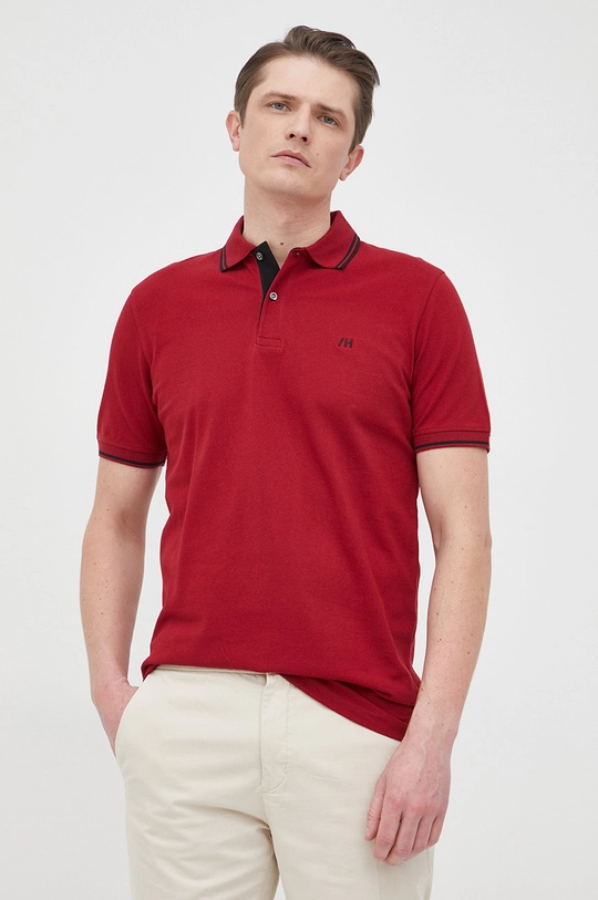 Polo tričko Selected Homme burgundské