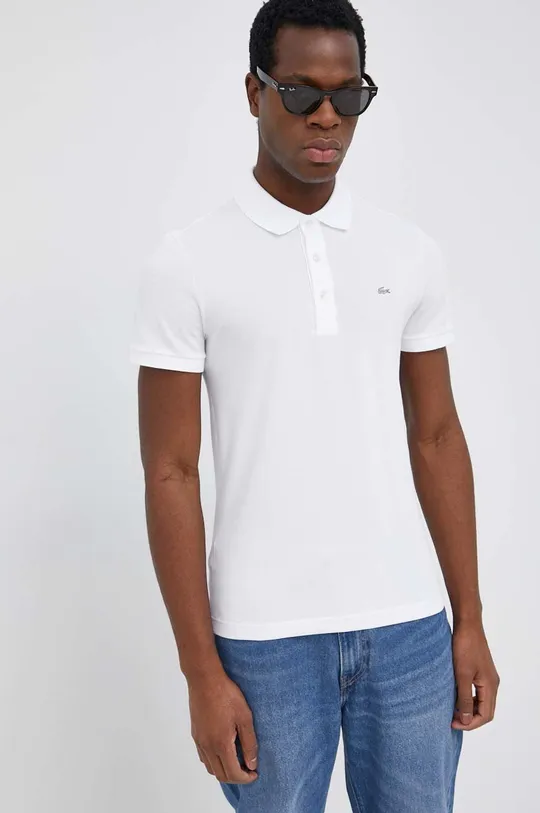 white Lacoste cotton polo shirt