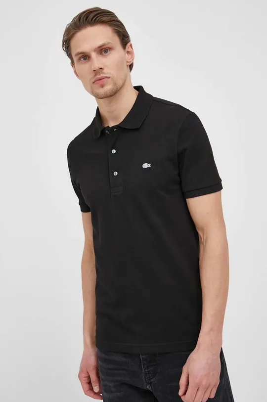 black Lacoste cotton polo shirt