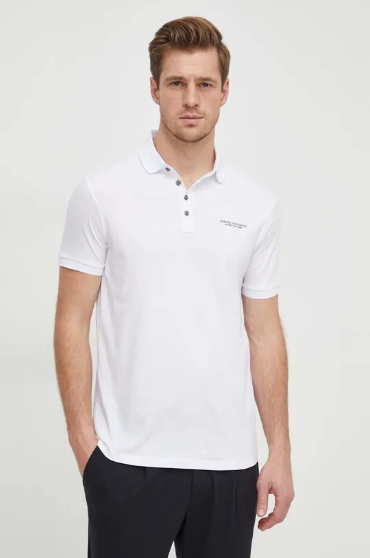 bijela Pamučna polo majica Armani Exchange Muški