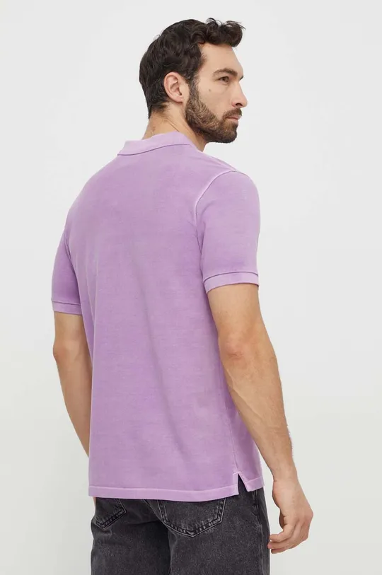 Bavlnené polo tričko Marc O'Polo fialová