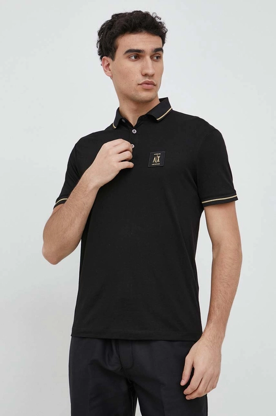 črna Bombažen polo Armani Exchange