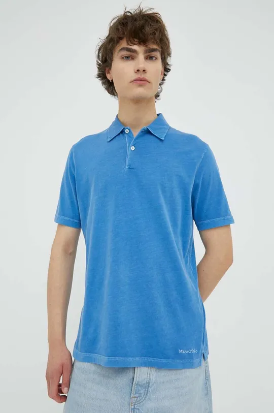 modrá Bavlnené polo tričko Marc O'Polo