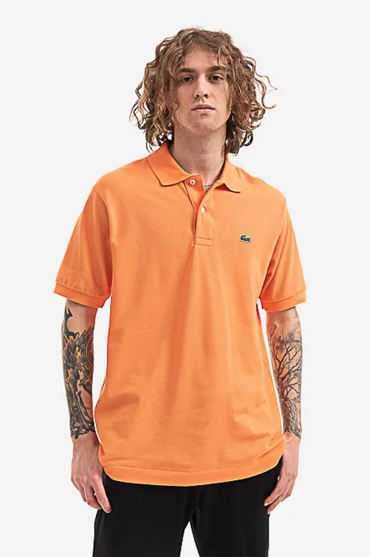 oranžová Bavlněné polo tričko Lacoste Pánský