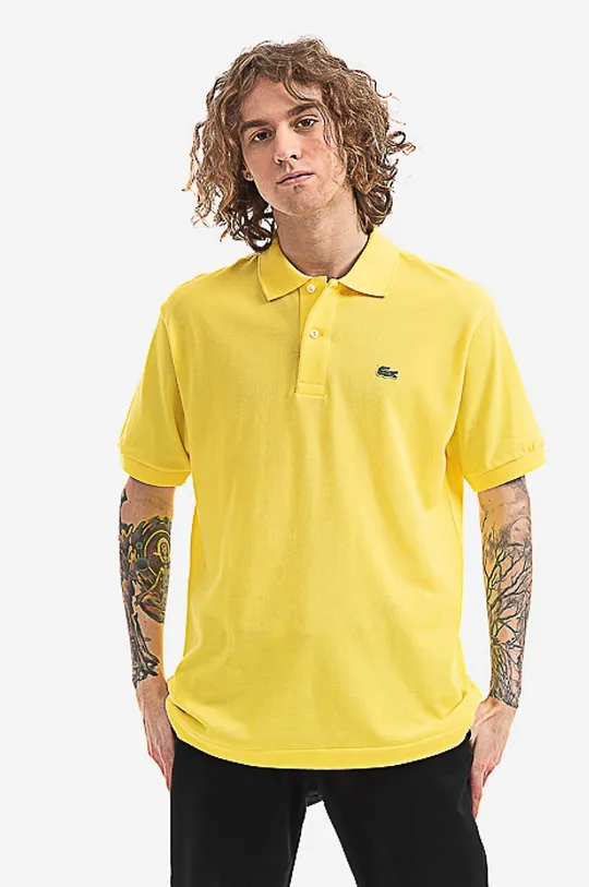 žlutá Bavlněné polo tričko Lacoste L1212 HLL Pánský