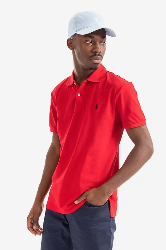 czerwony Polo Ralph Lauren polo Short Sleeve-Polo Męski