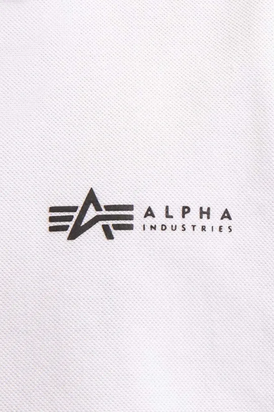 λευκό Βαμβακερό μπλουζάκι πόλο Alpha Industries